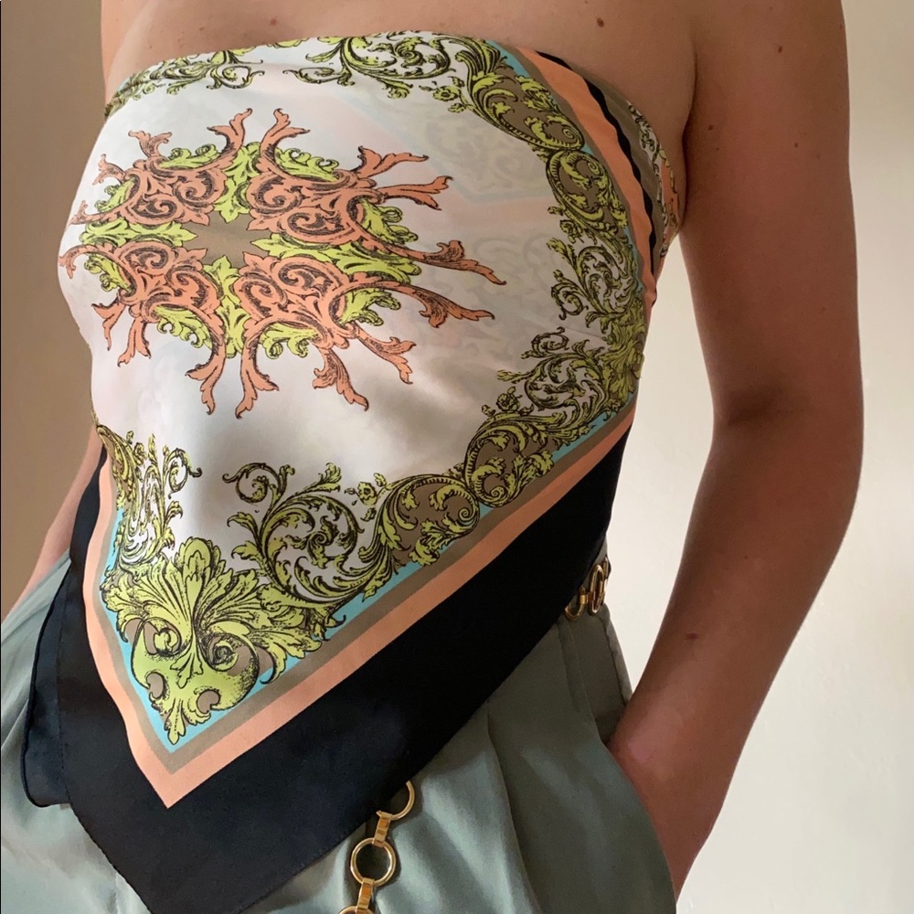 Scarf Top with Vintage Inspired Print